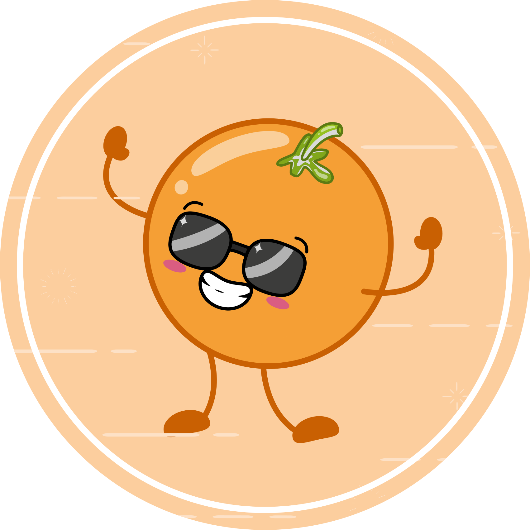 Tappeto vinile rotondo allegro personaggio arancione - TenStickers