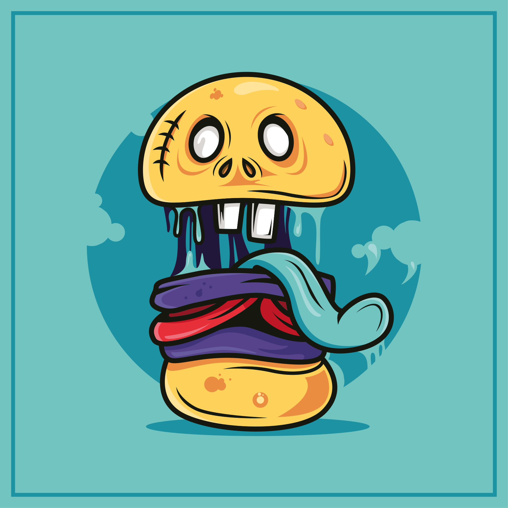 Tappeto vinile per ragazzi personaggio teschio sciocco - TenStickers