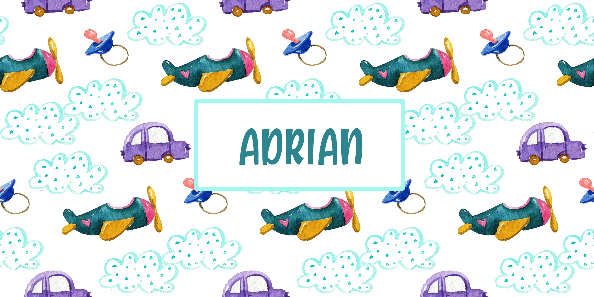 Tappeto vinile con nome tema stravagante dell'aereo - TenStickers