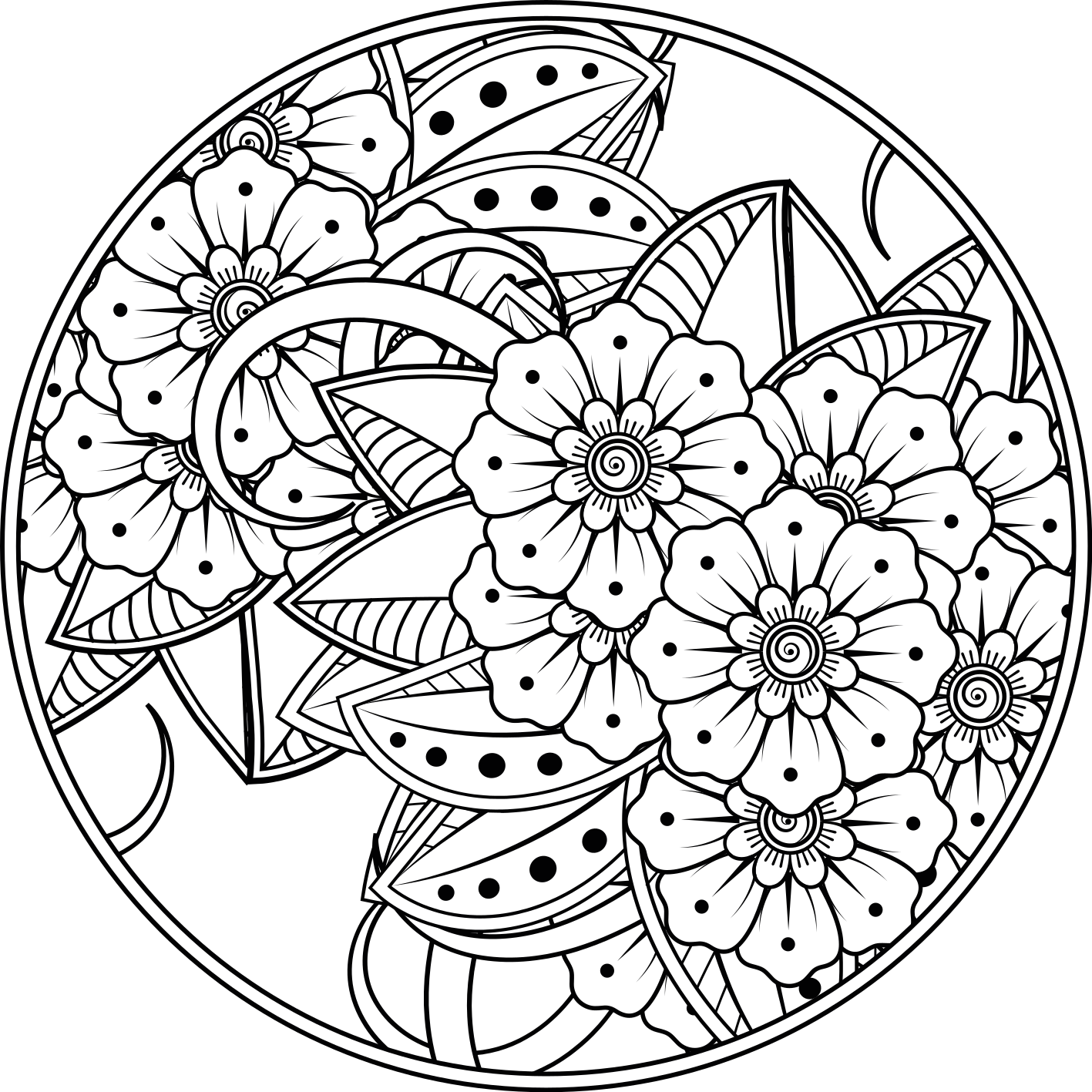 Tappeto vinile mandala stile mandala floreale - TenStickers