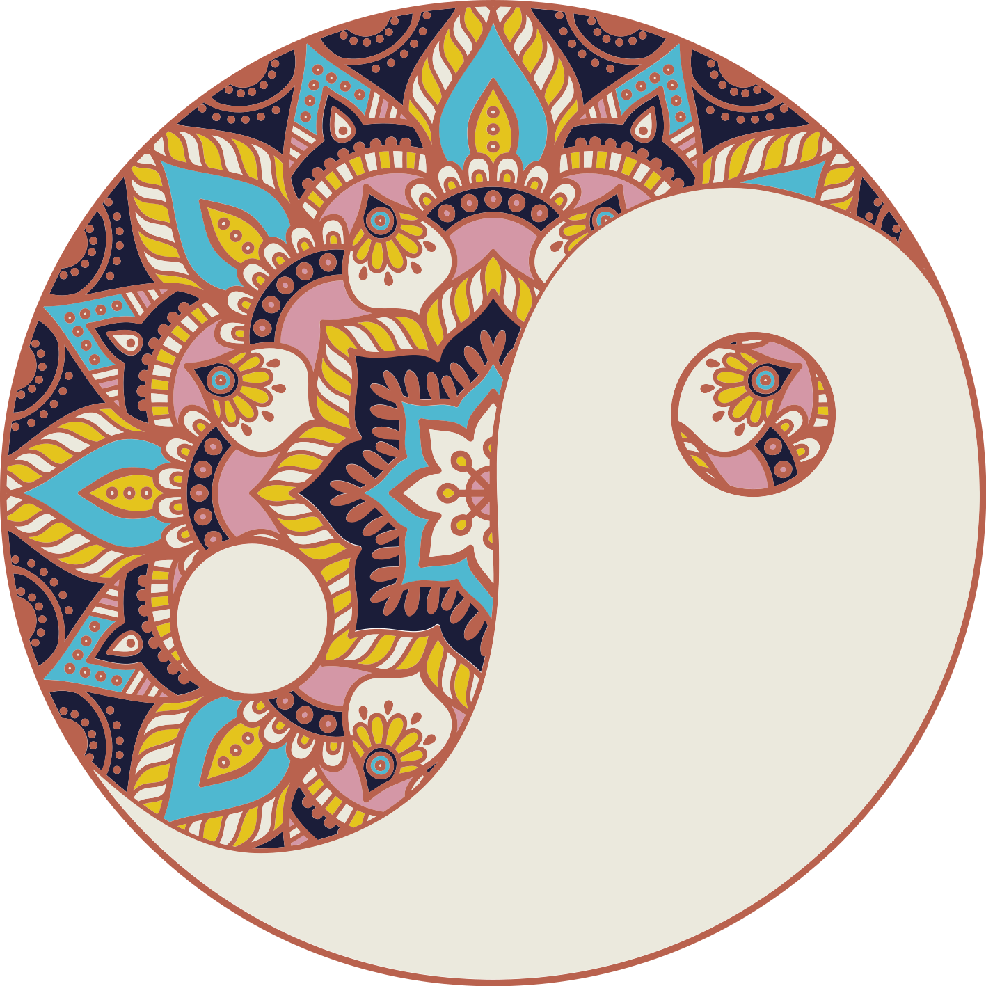 Tappeto vinile Mandala motivo yin yang - TenStickers