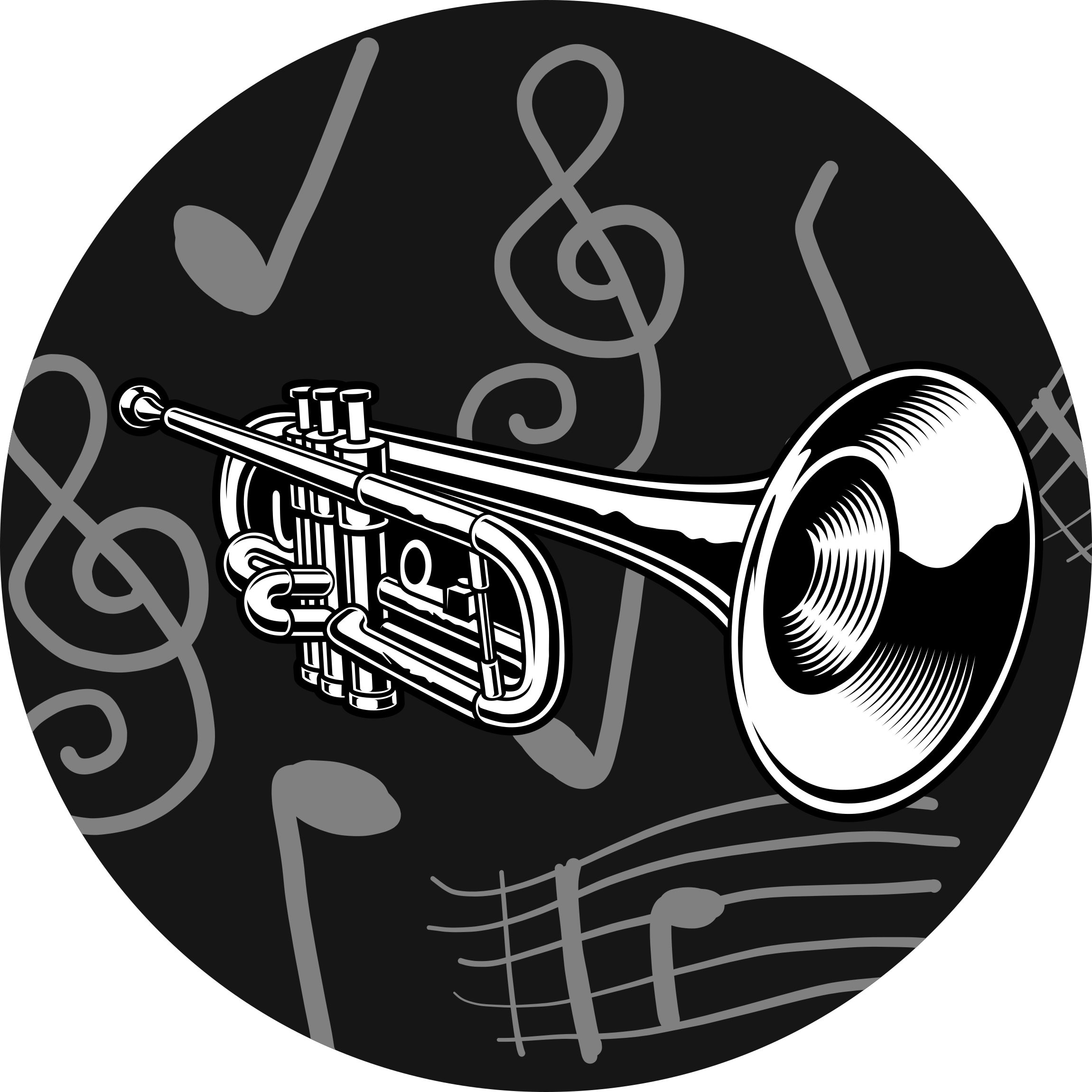 Tappeto vinile rotondo tema dello strumento musicale - TenStickers
