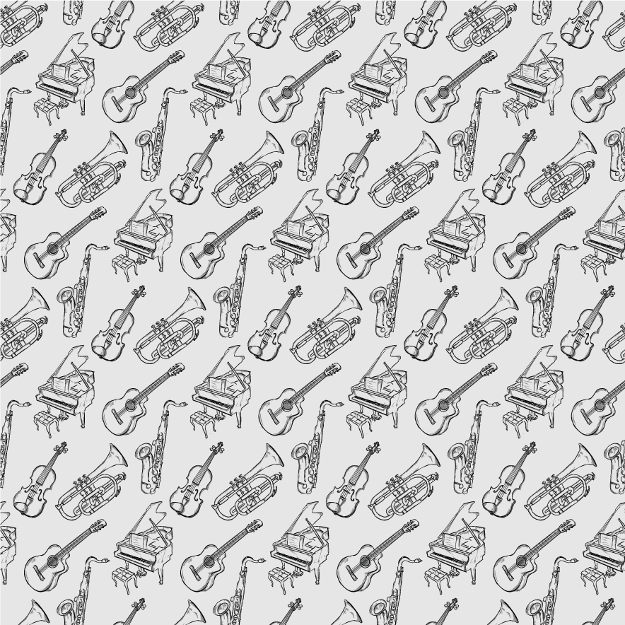 Tappeto vinile motivi collezione strumenti musicali - TenStickers