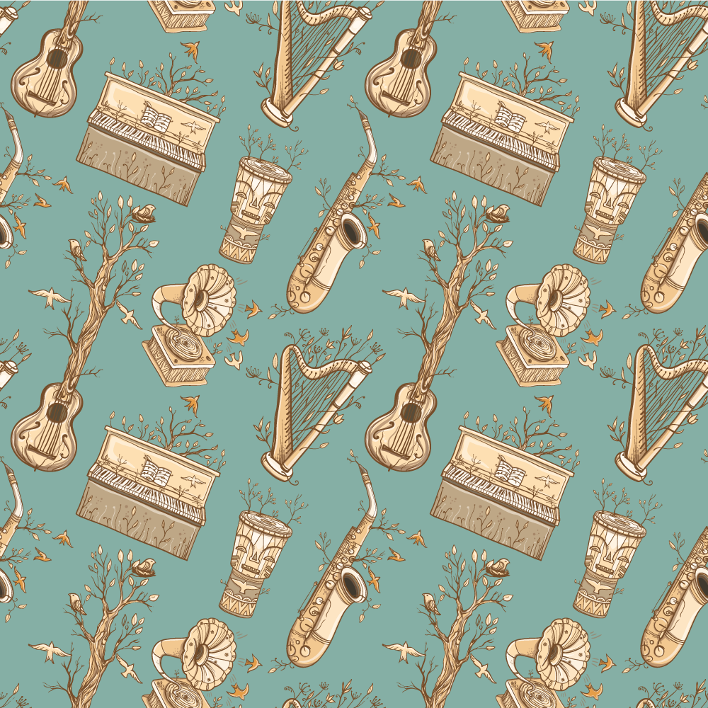 Tappeto vinile per bambini concetto di strumenti musicali - TenStickers