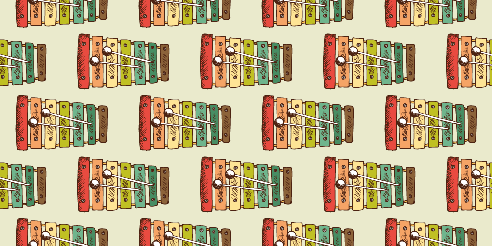 Tappeto vinile per ragazzi modello di xilofono colorato - TenStickers