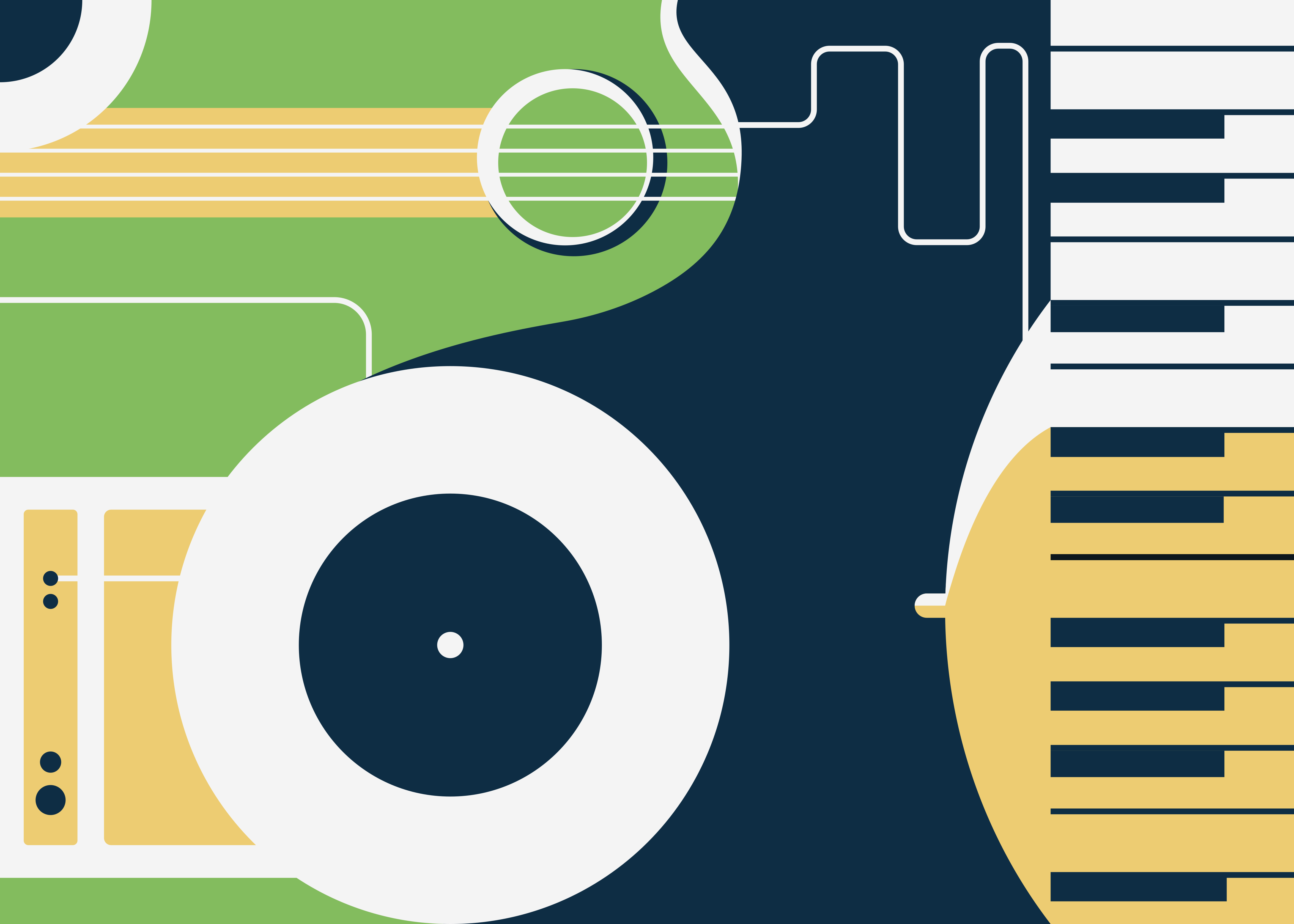 Tappeto vinile rettangolare motivo di strumento musicale - TenStickers