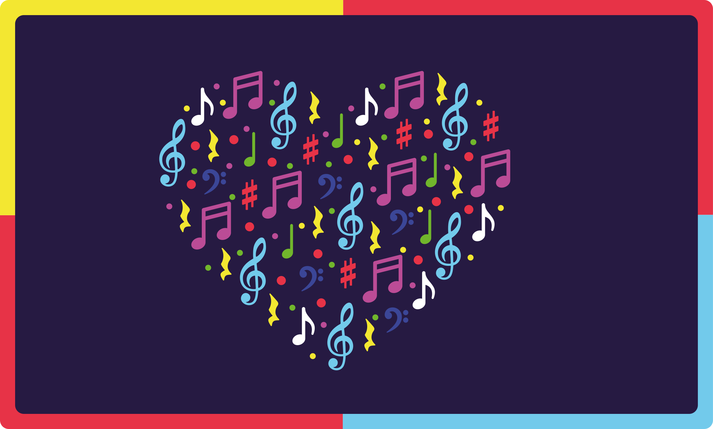Tappeto vinile per bambini cuore musicale colorato - TenStickers