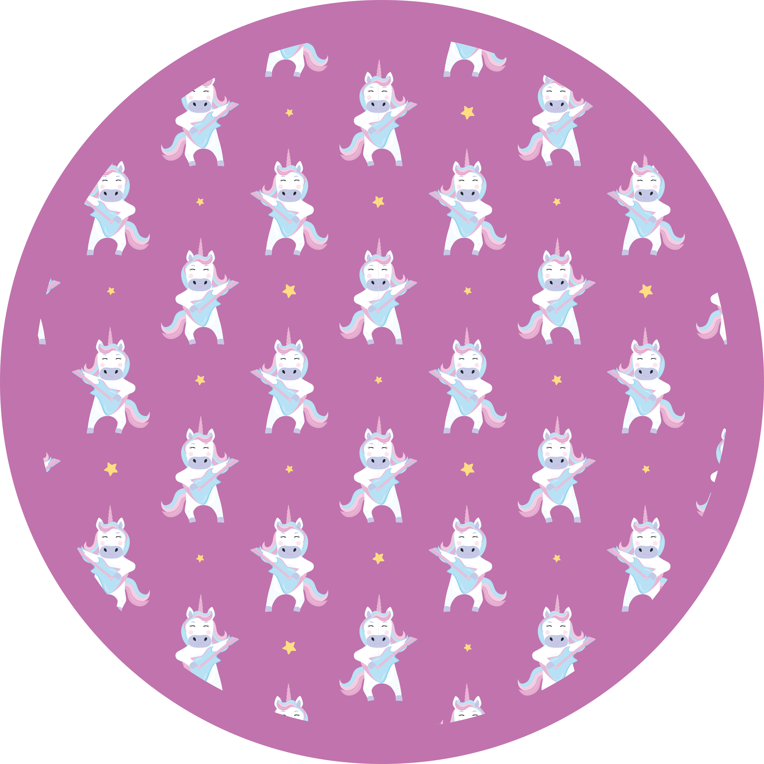 Tappeto vinile per bambini motivo di unicorni giocosi - TenStickers