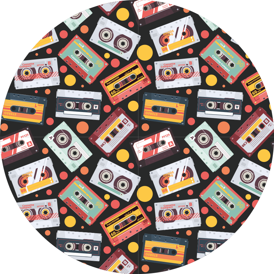 Tappeto vinile vintage motivo cassette - TenStickers