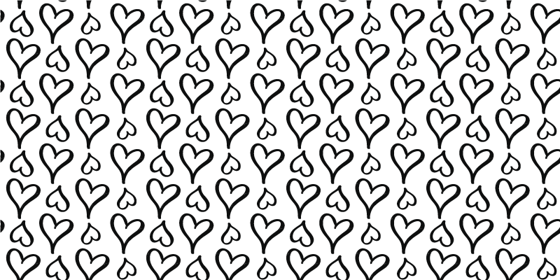 Tappeto vinile motivi motivo cuore nero - TenStickers