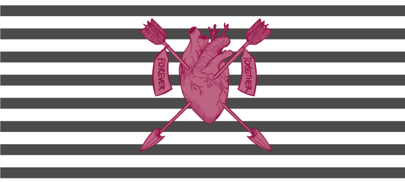 Tappeto vinile frase frecce del cuore insieme - TenStickers