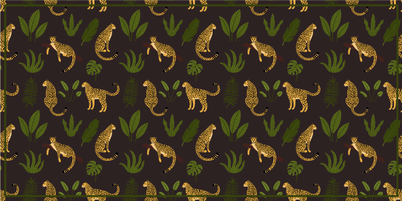 Tappeto vinile stampa animale motivo a foglia di leopardo - TenStickers