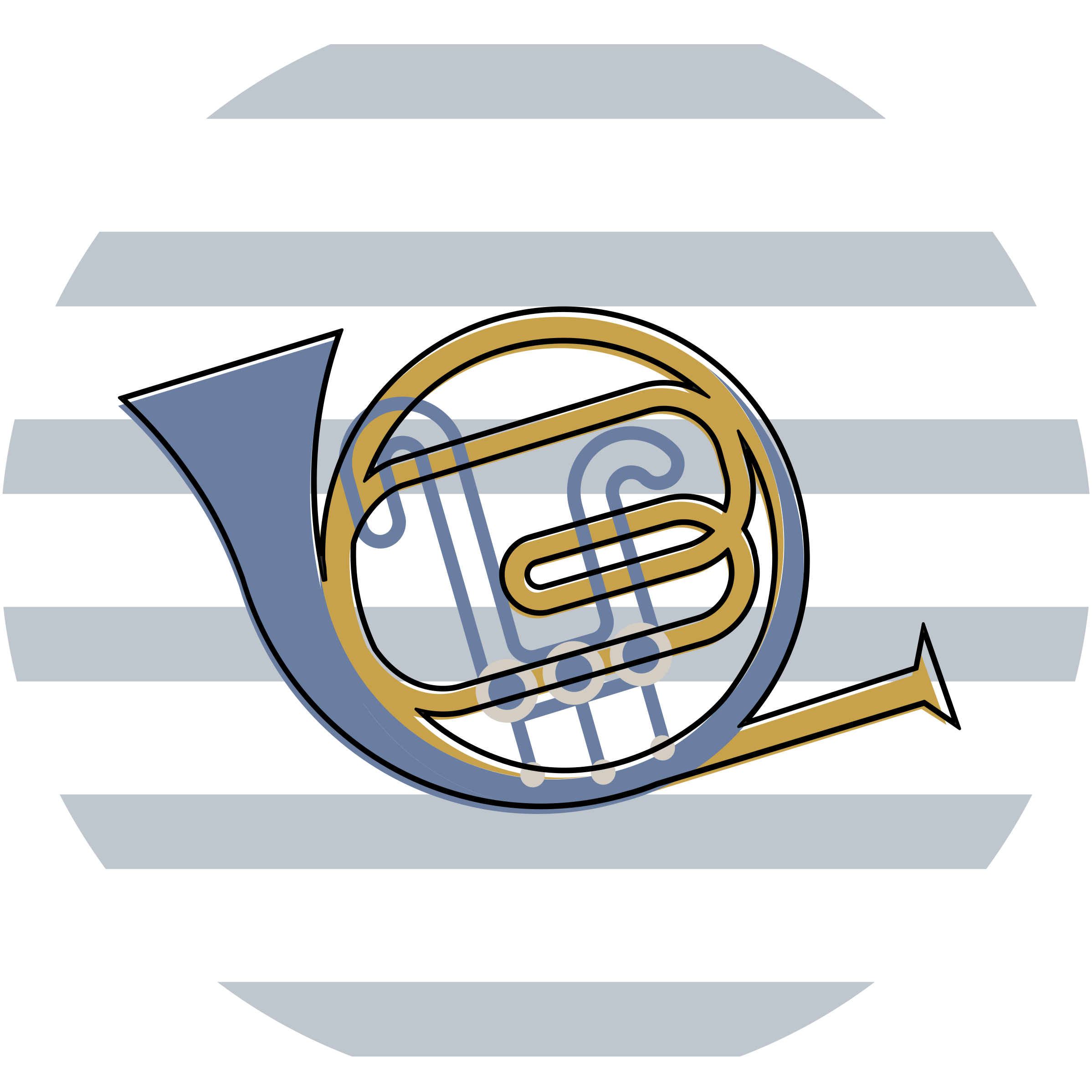 Tappeto vinile rotondo progettazione di corno musicale - TenStickers