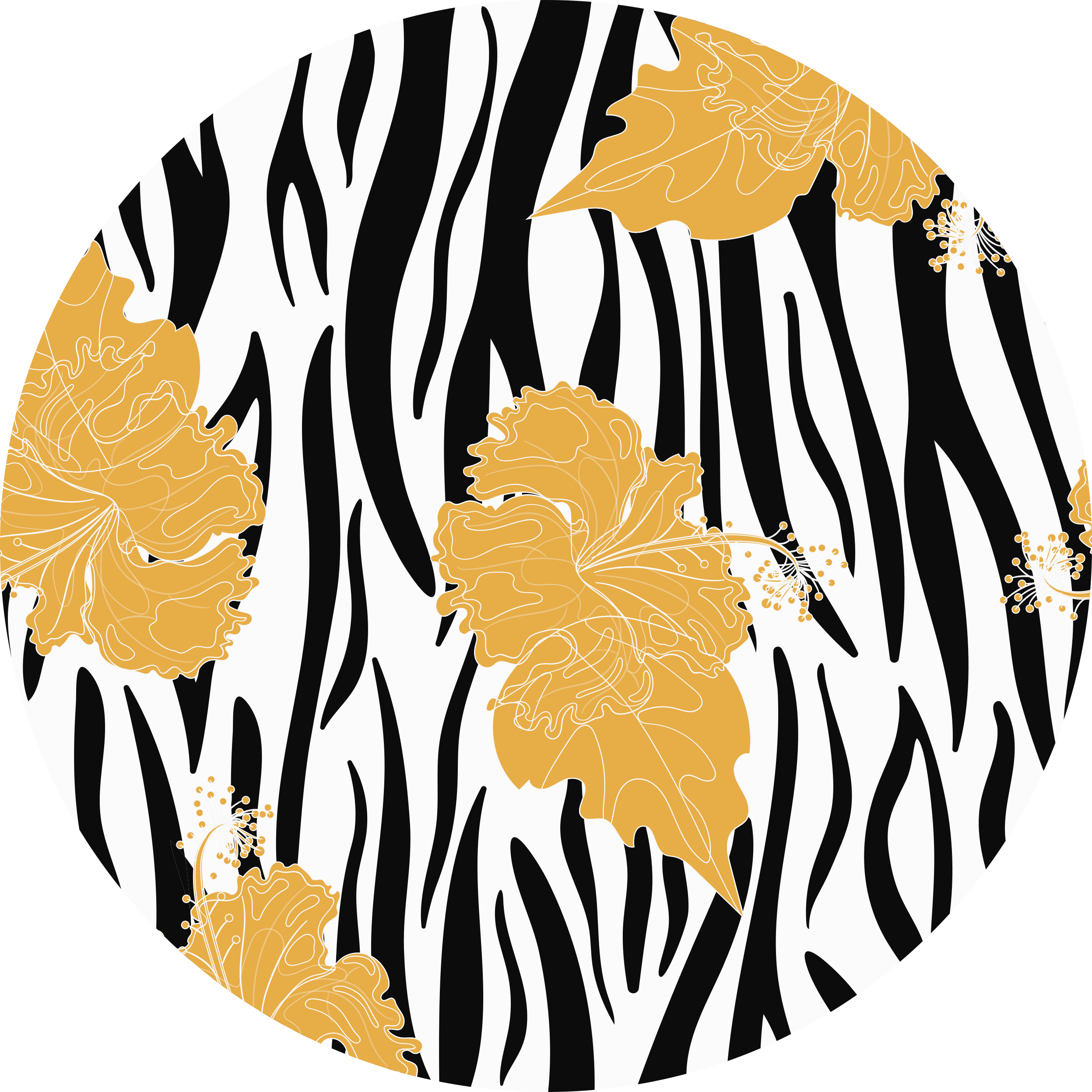 Tappeto vinile stampa animale motivo zebra floreale - TenStickers