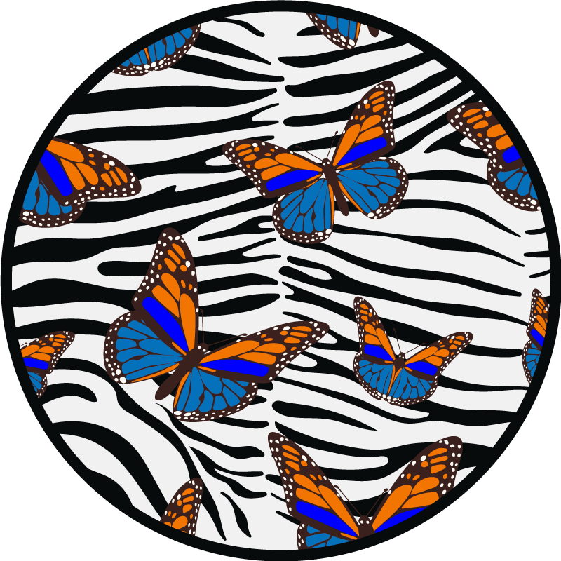 Tappeto vinile stampa animale strisce di zebra a farfalla - TenStickers