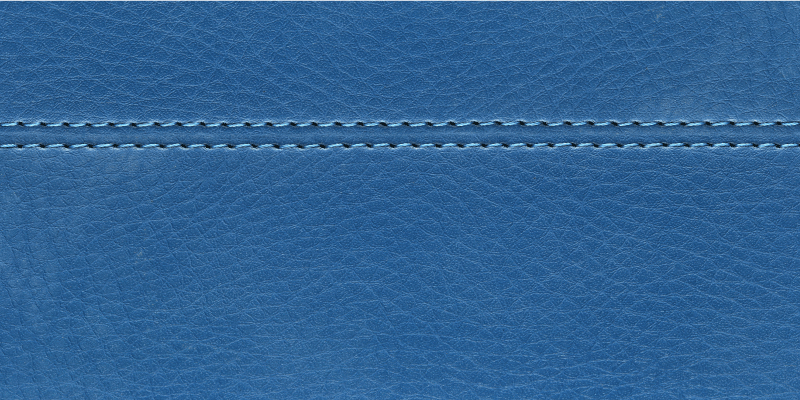 Tappeto vinile effetto legno cuciture in pelle blu - TenStickers