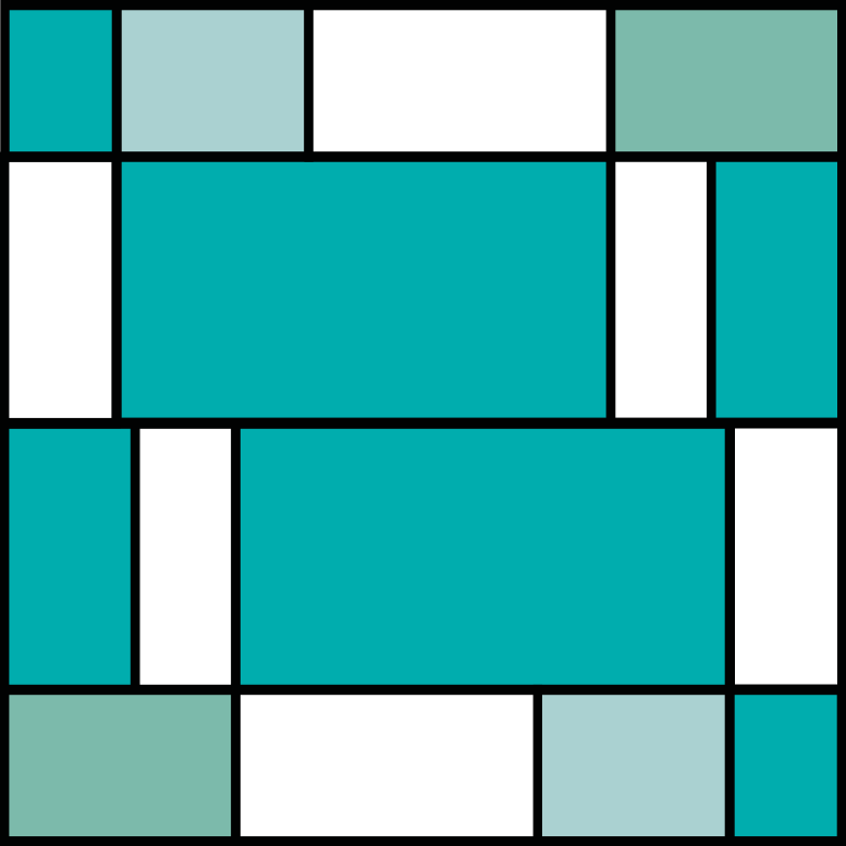 Tappeto vinile geometrico piastrelle blu mondrian - TenStickers