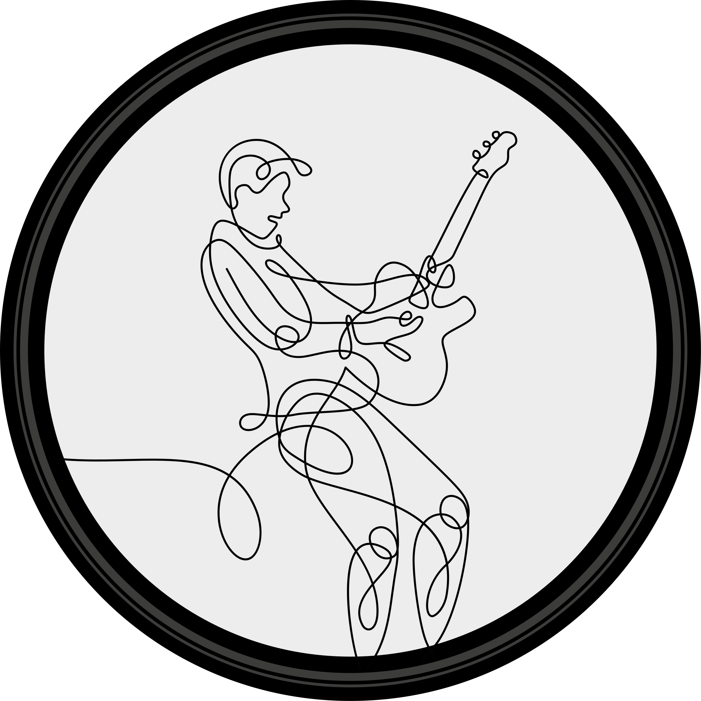 Tappeto vinile motivi musicista di disegno al tratto - TenStickers