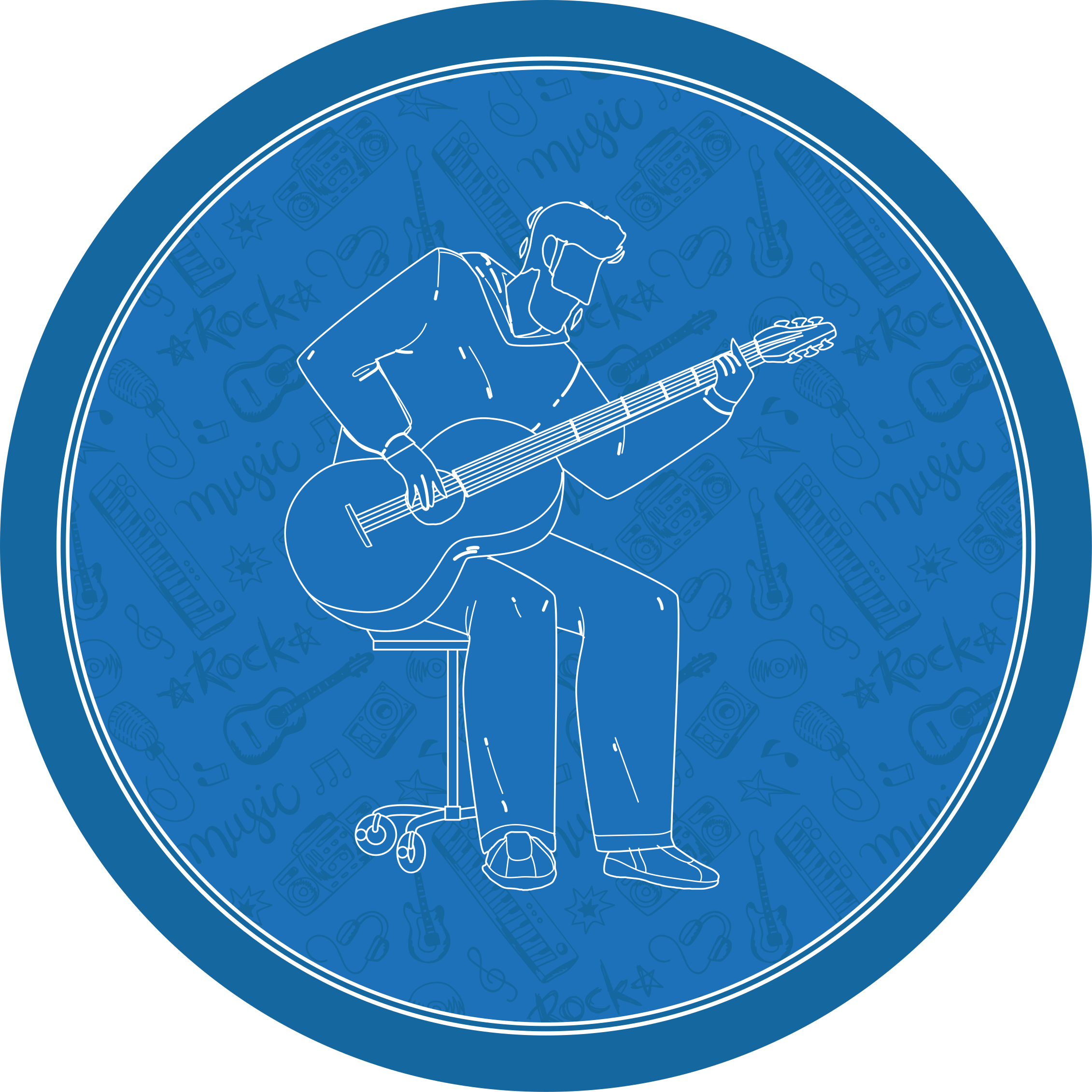 Tappeto vinile motivi vibrazioni musicali - TenStickers