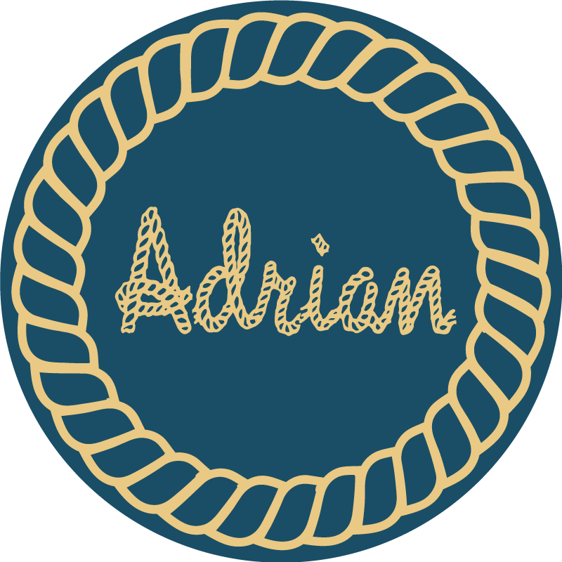 Tappeto vinile per bambini nome nautico circolare - TenStickers