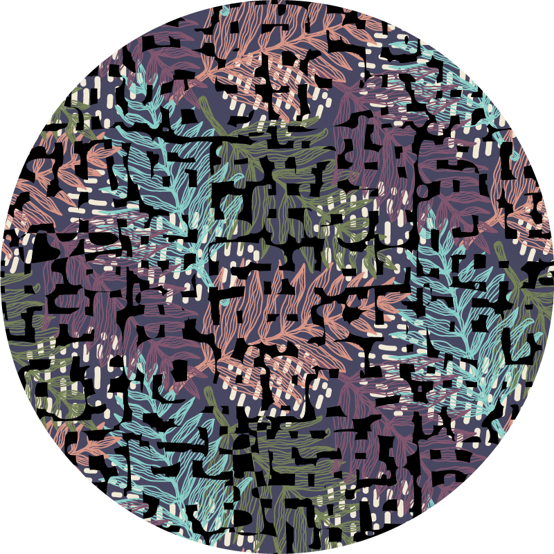 Tappeto vinile fiori elementi botanici frondosi - TenStickers