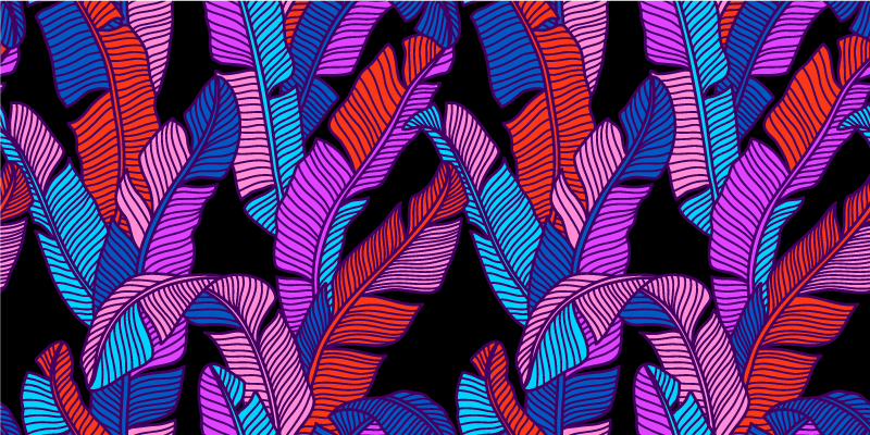 Tappeto vinile natura fogliame tropicale colorato - TenStickers