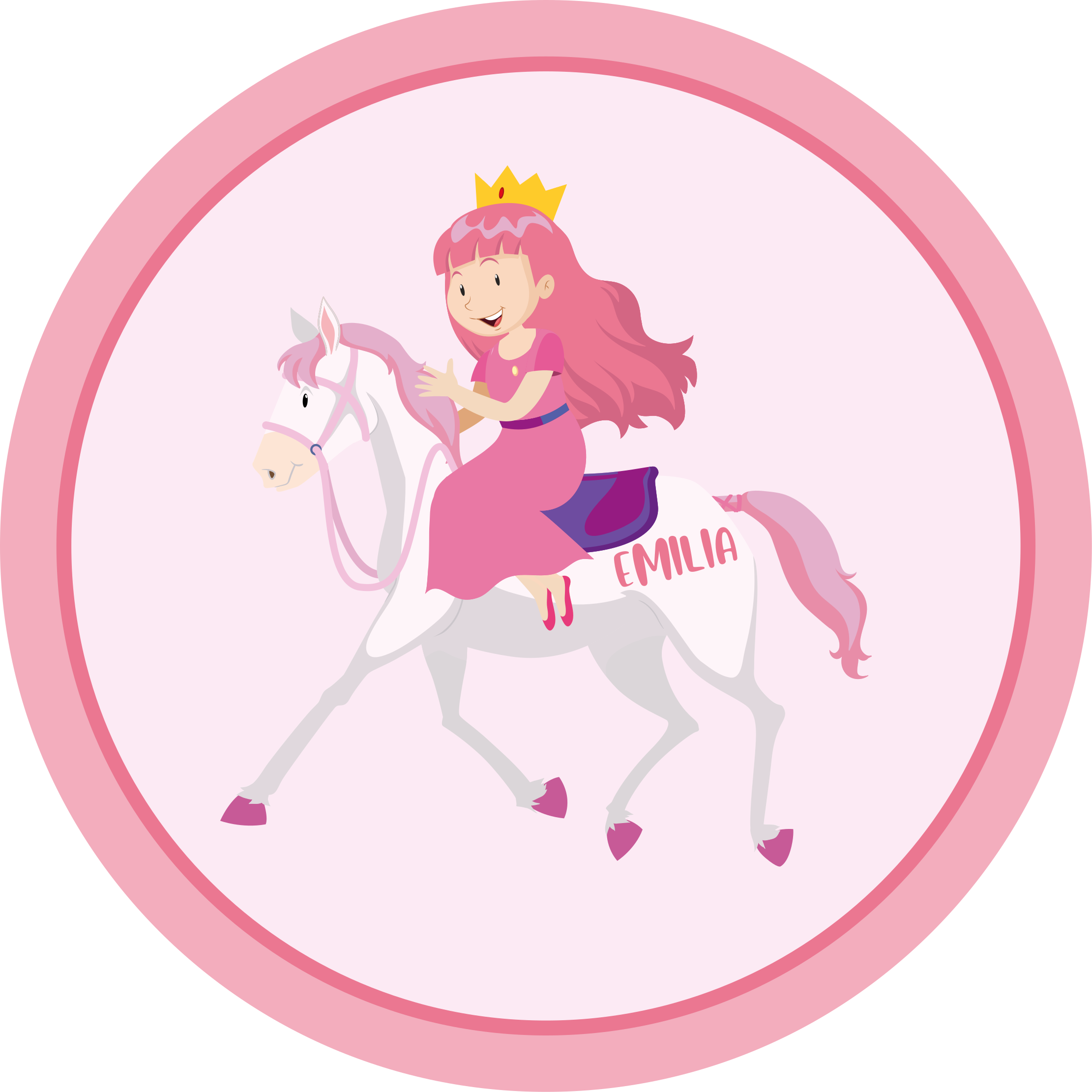 Tappeto vinile per bambini principessa su unicorno - TenStickers