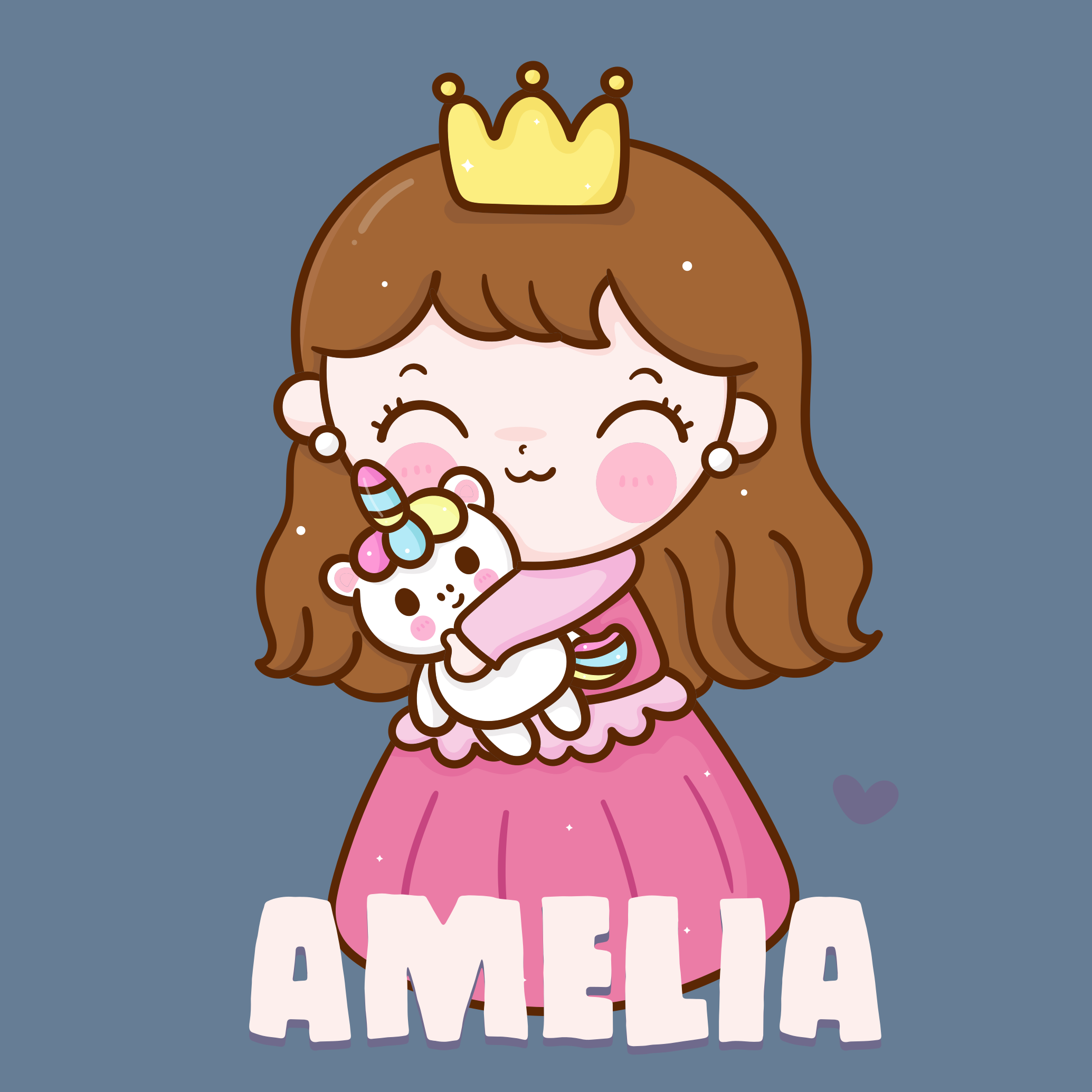 Tappeto vinile per bambini principessa abbraccia unicorno - TenStickers