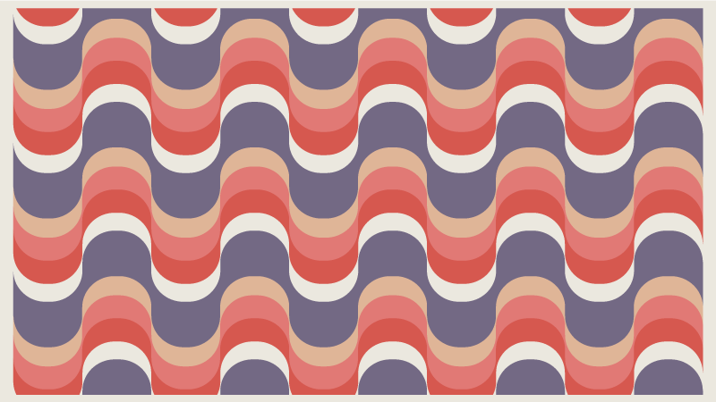 Tappeto vinile geometrico palette di colori ondulati - TenStickers