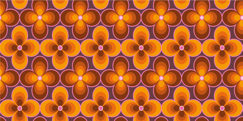 Tappeto vinile vintage motivo floreale retrò - TenStickers