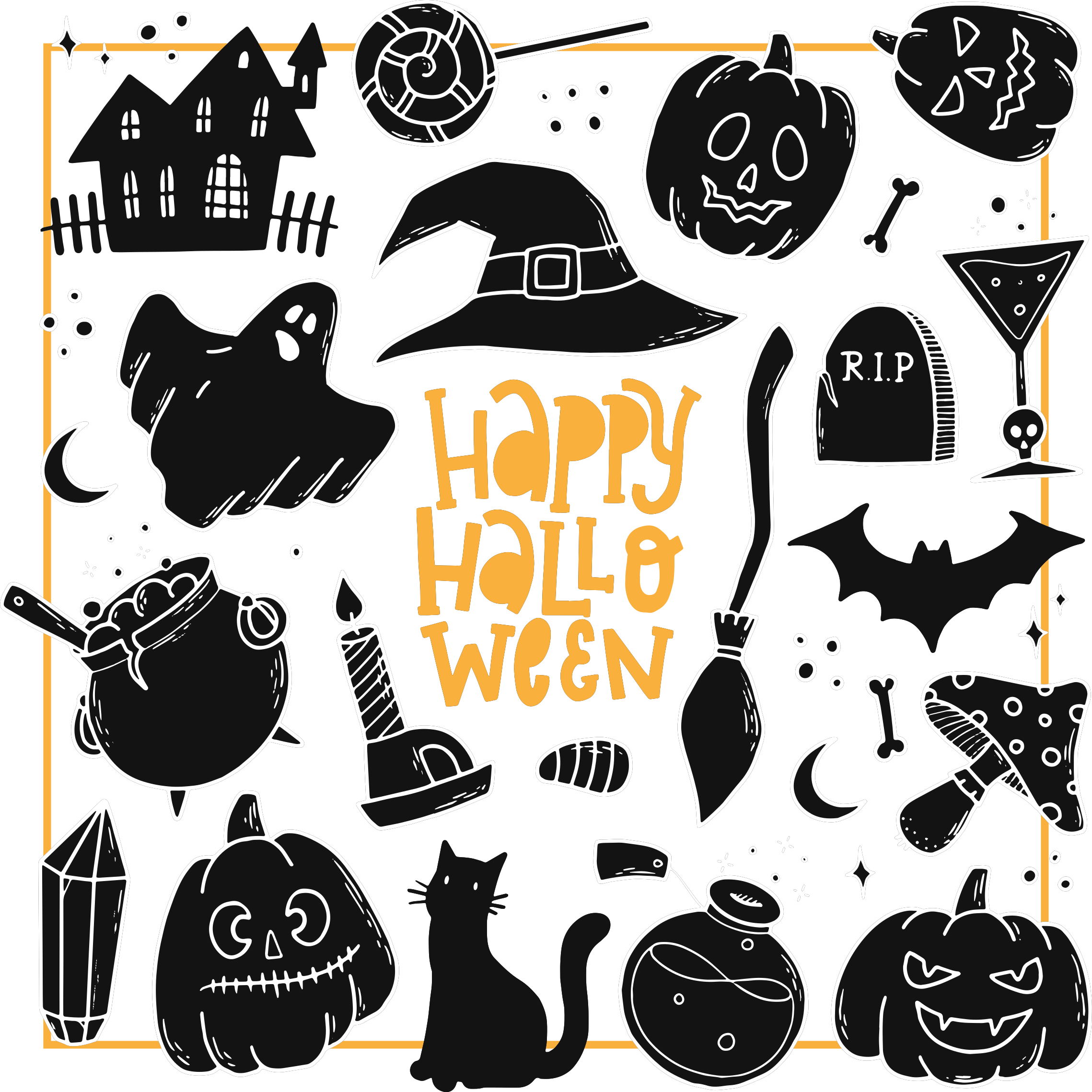 Tappeto vinile Halloween simboli festivi - TenStickers