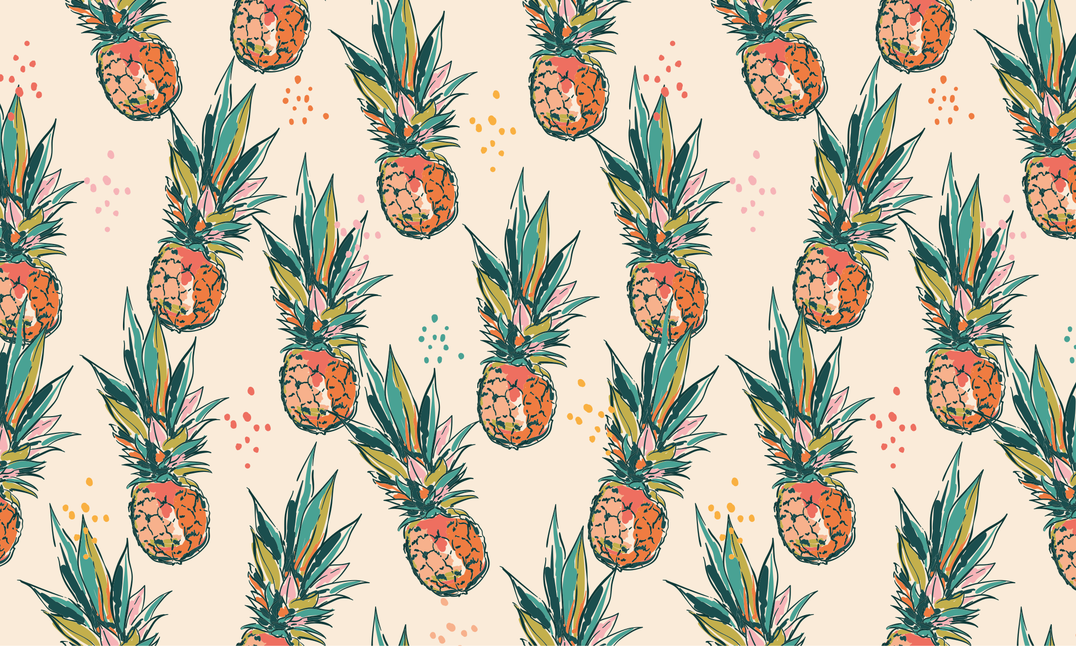 Tappeto vinile fiori motivo tropicale di ananas - TenStickers