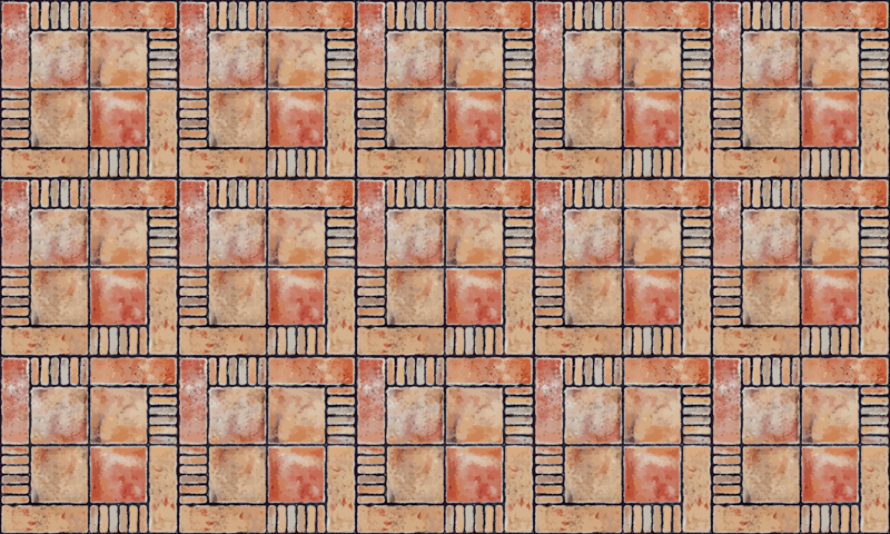 Tappeto vinile piastrelle motivi a tratteggio incrociato - TenStickers