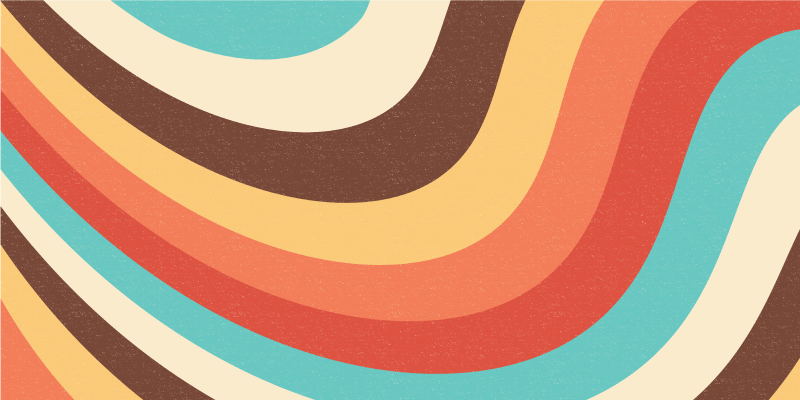 Tappeto vinile moderno motivo a onde retrò - TenStickers