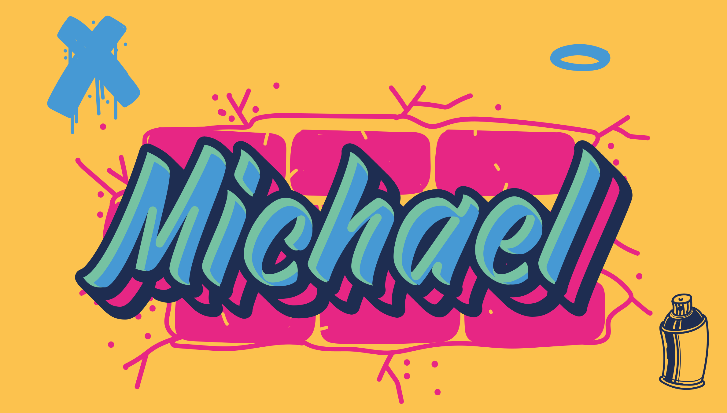 Tappeto vinile per bambini nome personalizzato graffiti - TenStickers