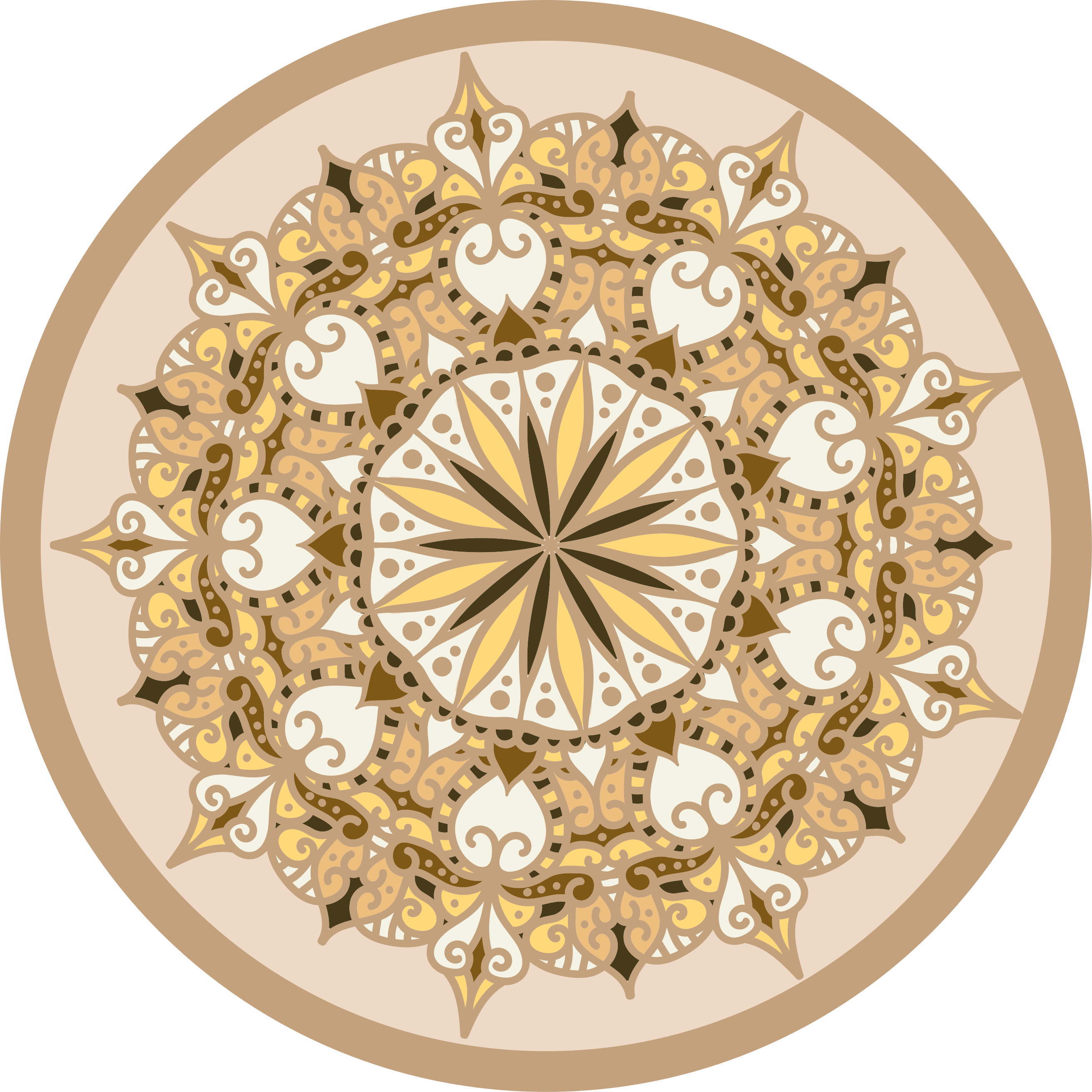Tappeto vinile mandala mandala dorato elegante - TenStickers