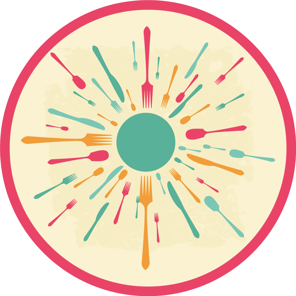 Tappeto pvc cucina posate colorate scoppiano - TenStickers