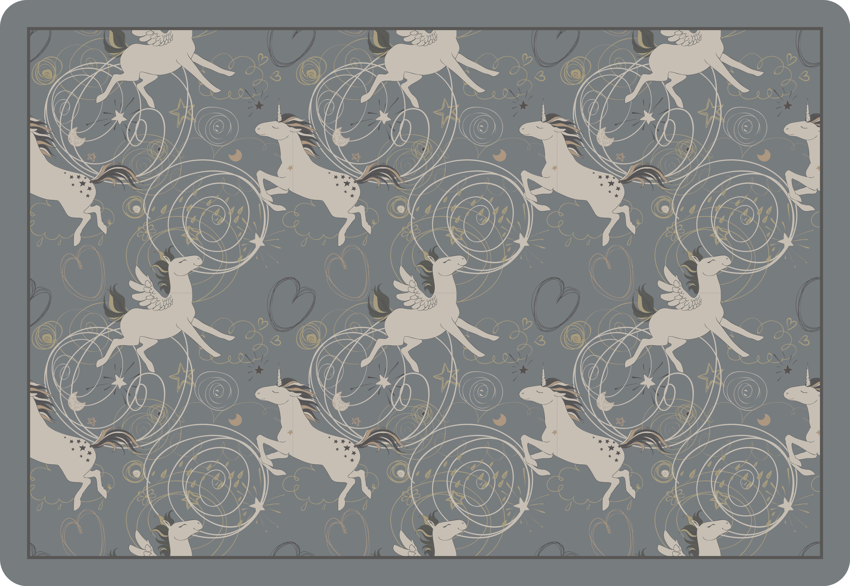 Tappeto vinile per bambini design di unicorni stravaganti - TenStickers