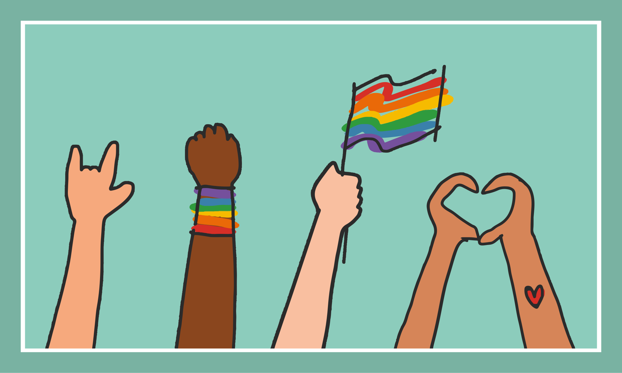 Tappeto vinile per eventi diverse mani alzate - TenStickers