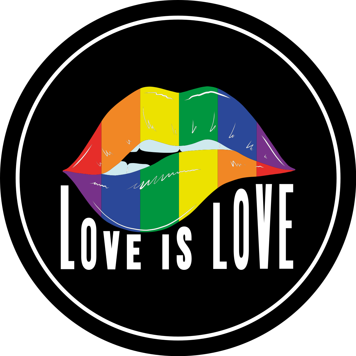 Tappeto vinile frase motivo labbra colorato - TenStickers