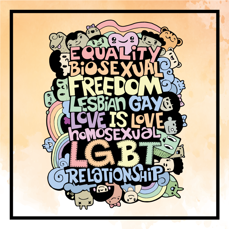 Tappeto vinile frase messaggio lgbt colorato - TenStickers