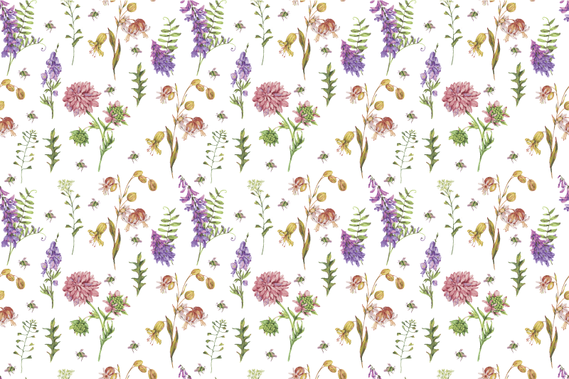 Tappeto vinile fiori composizione di fiori vivaci - TenStickers