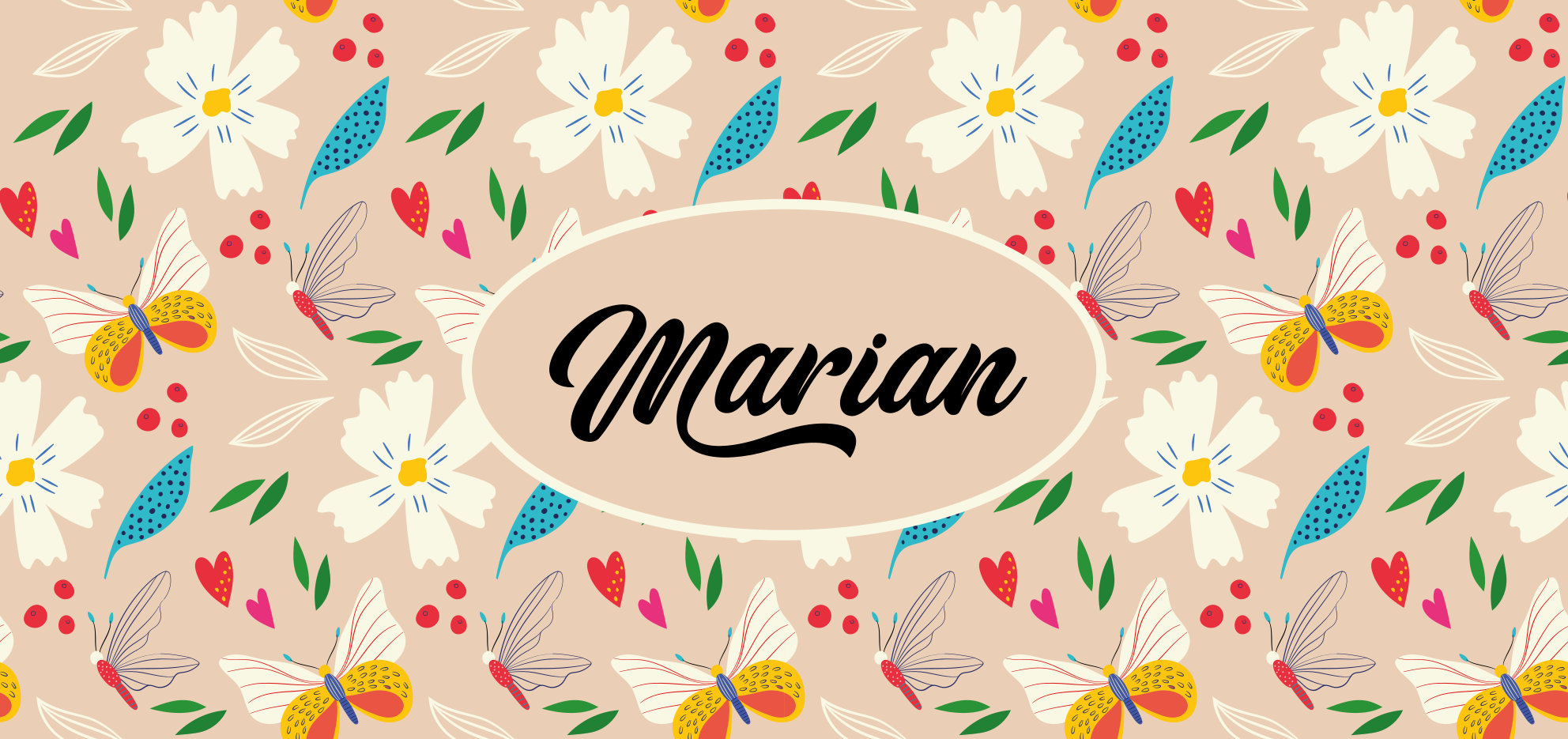 Tappeto vinile camera da letto floreale beige personalizzato - TenStickers