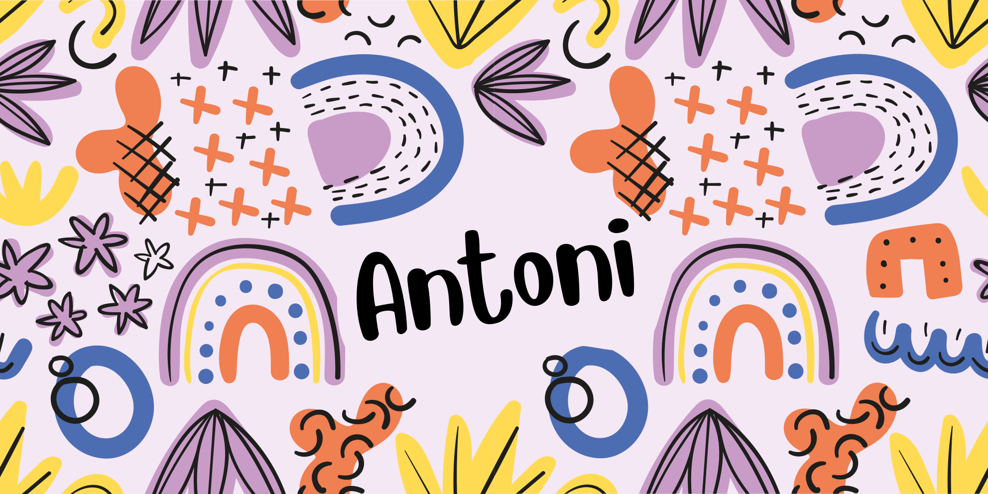 Tappeto vinile per bambini geometrico nordico con nome - TenStickers