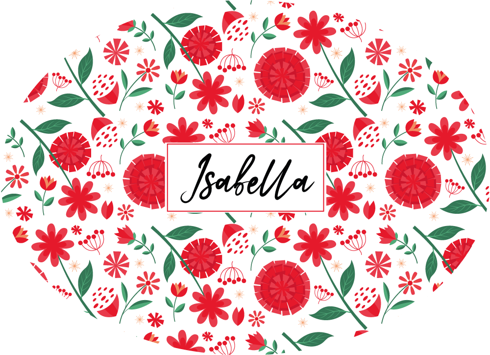 Tappeto vinile camera da letto fiori rossi personalizzati - TenStickers