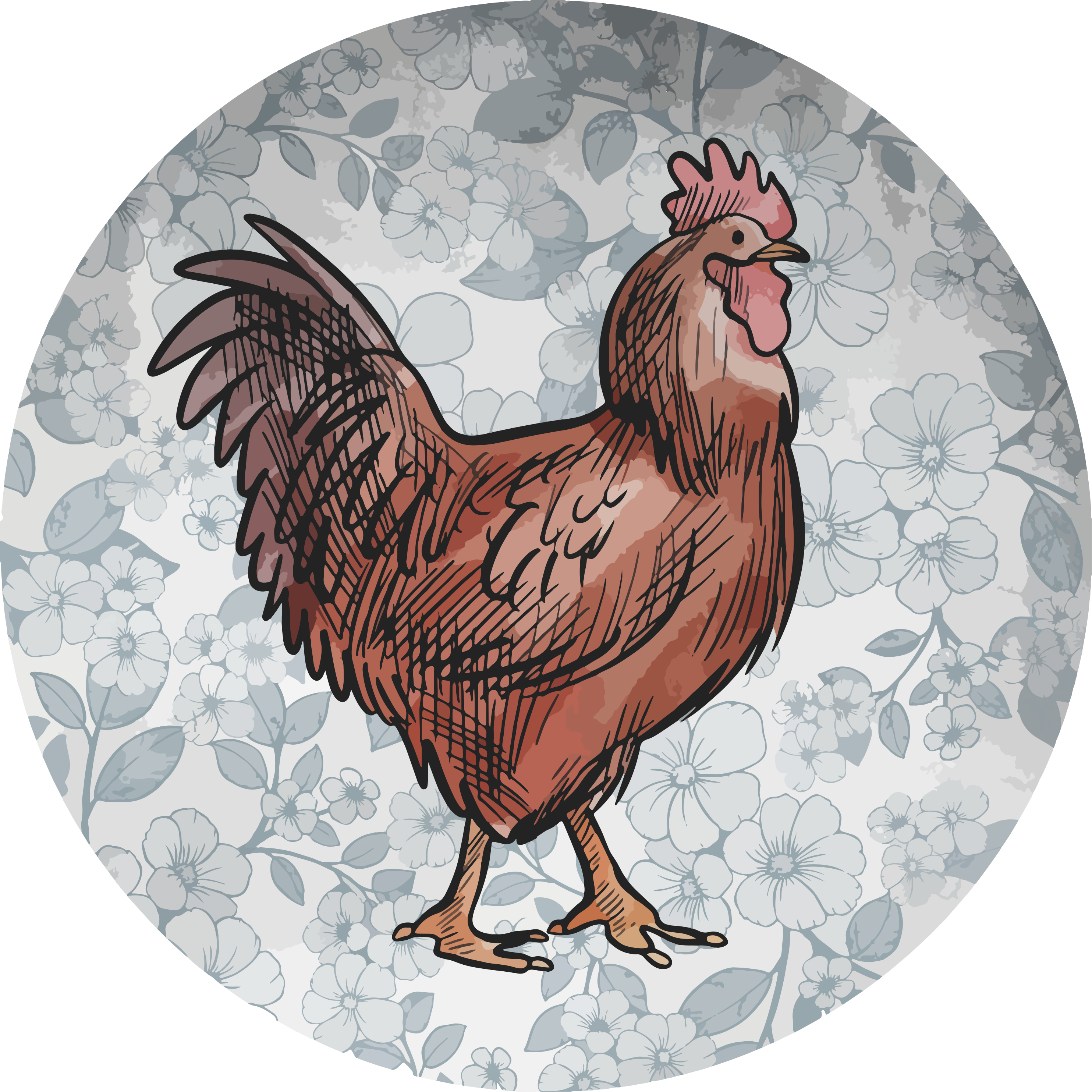 Tappeto vinile animali gallo affascinante - TenStickers