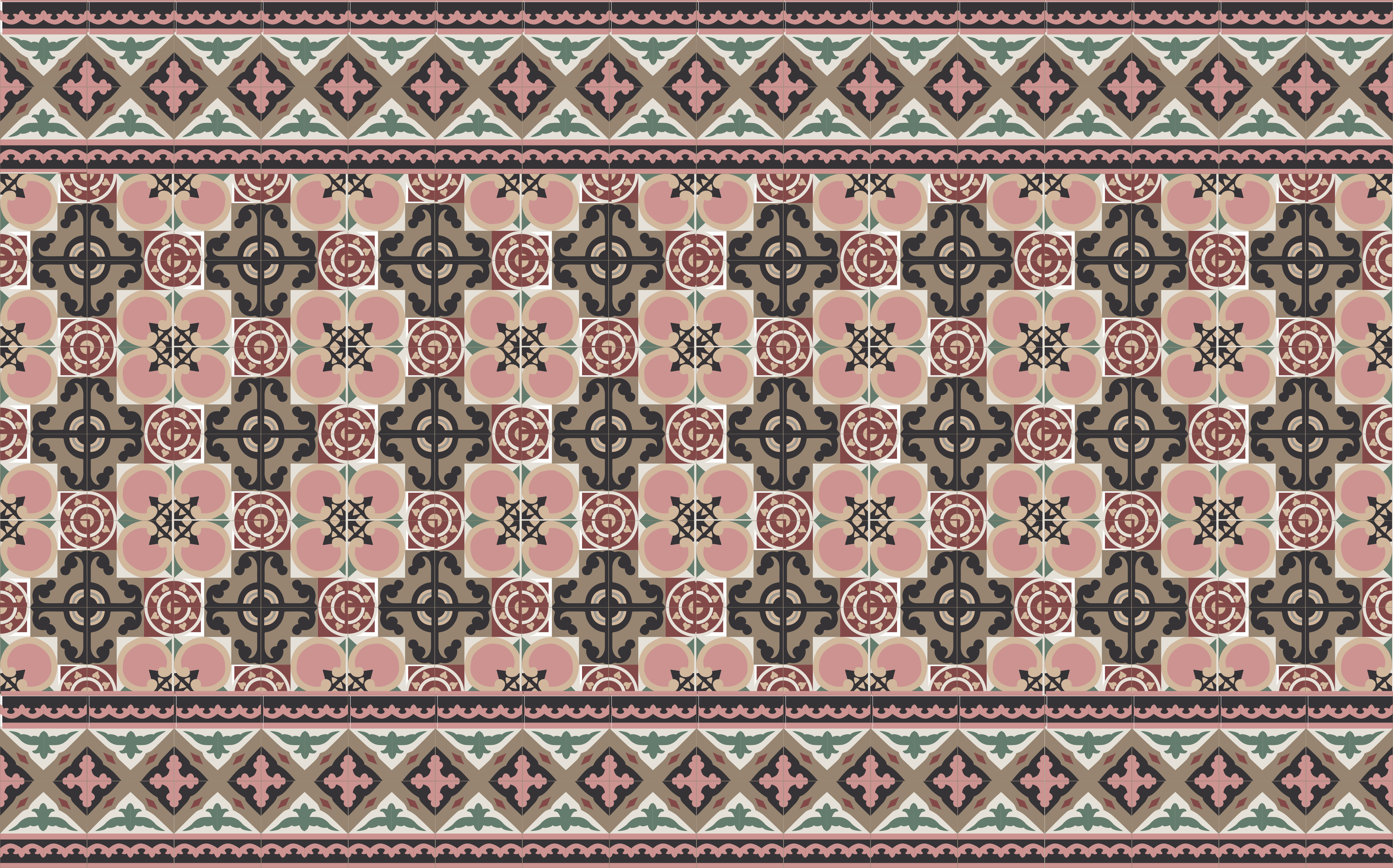 Tappeto pvc cucina motivo botanico retrò - TenStickers