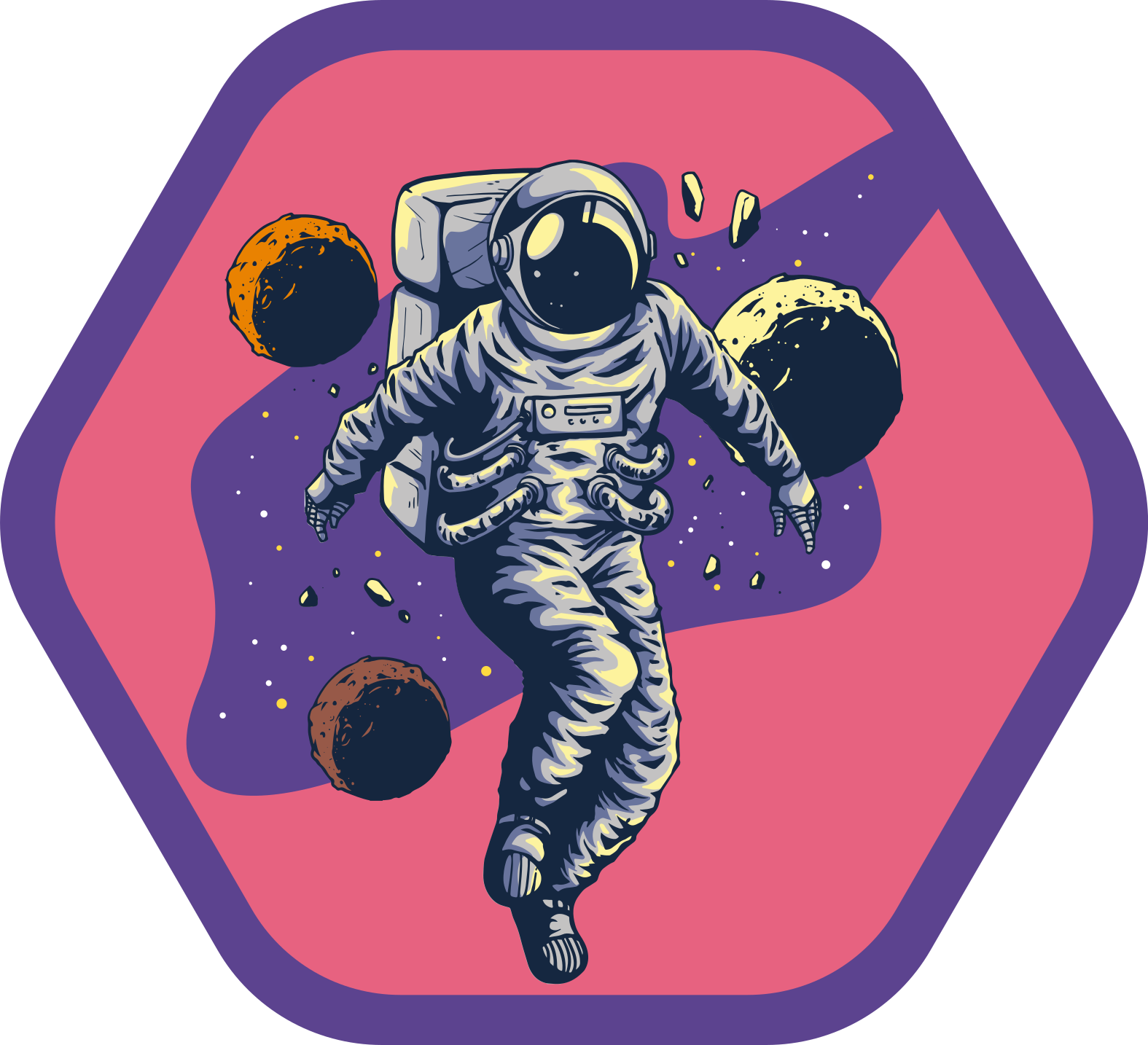 Tappetto vinile stelle viaggio dell'esploratore spaziale - TenStickers