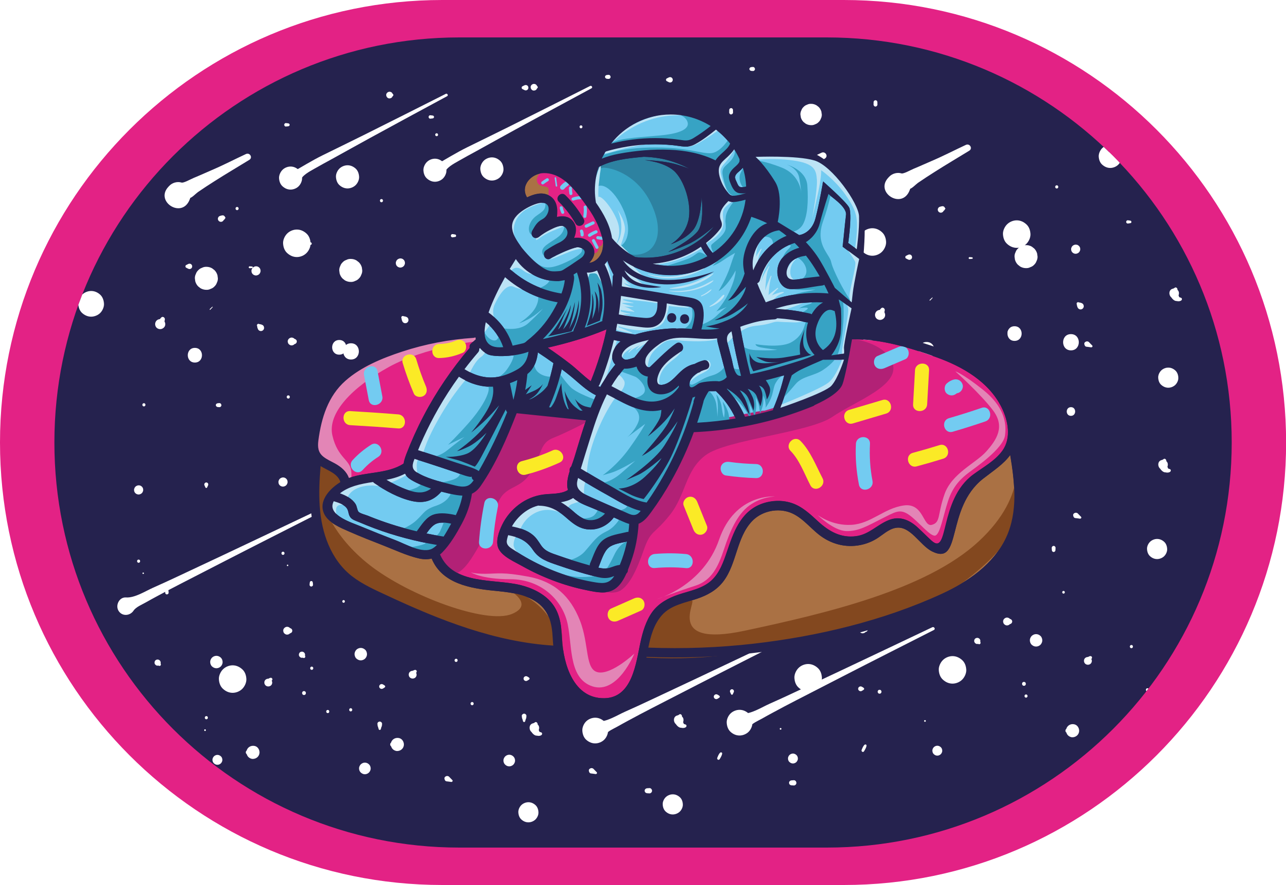 Tappeto vinile per ragazzi astronauta sulla ciambella - TenStickers