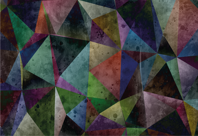 Tappeto vinile geometrico mosaico triangolare colorato - TenStickers